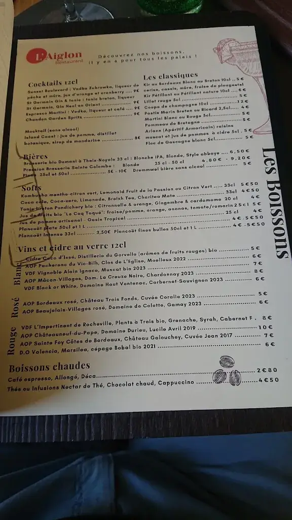 Menu_Restaurant L'Aiglon_Pontivy_image_2