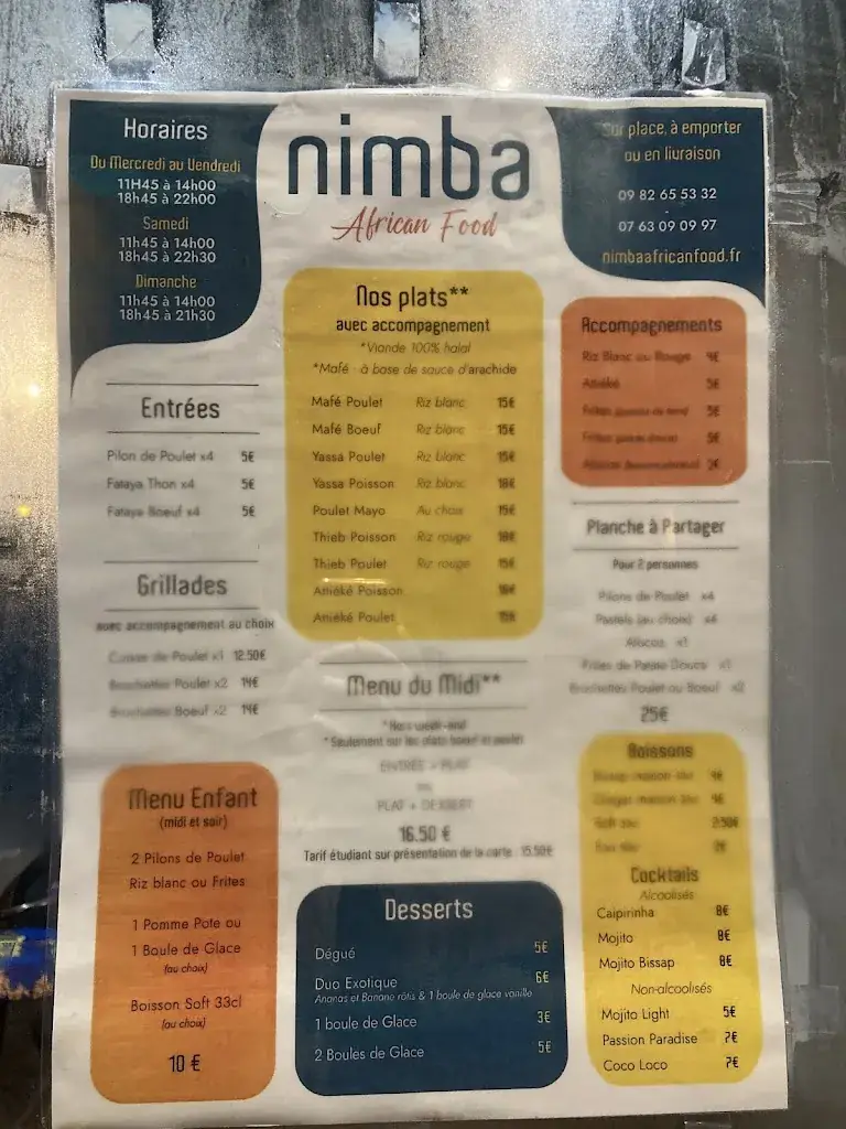 Menü_Nimba AfricanFood_Pontivy_Bild_1