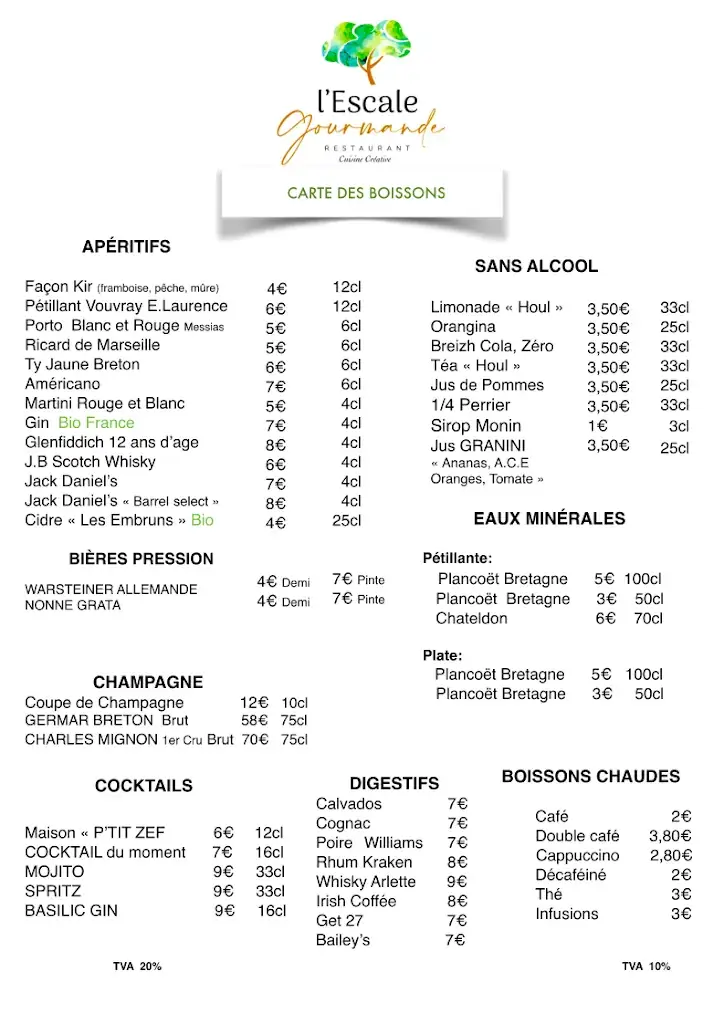 Menu_L' Escale Gourmande Les Embruns Le Pouldu_Clohars-Carnoët_image_1