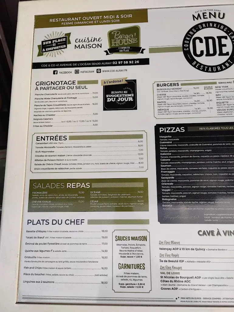 Menu_Brasserie CDE & Beer Zone Auray_Auray_image_2