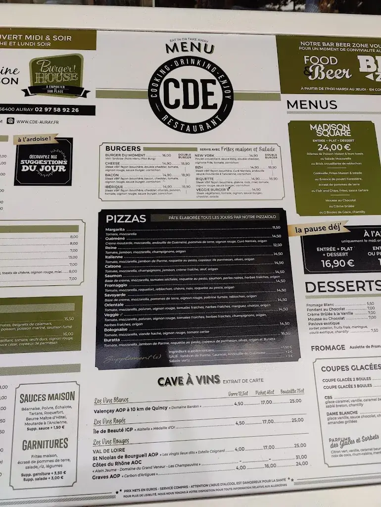 Menu_Brasserie CDE & Beer Zone Auray_Auray_image_3