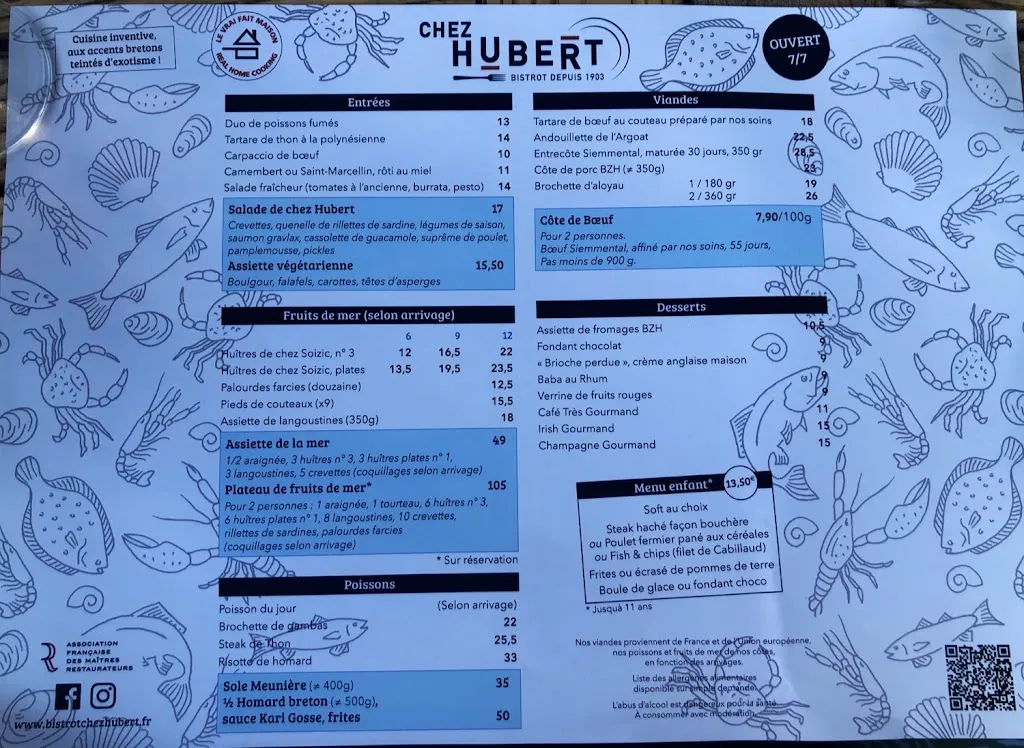 Menu_Bistrot Chez Hubert_Fouesnant_immagine_2