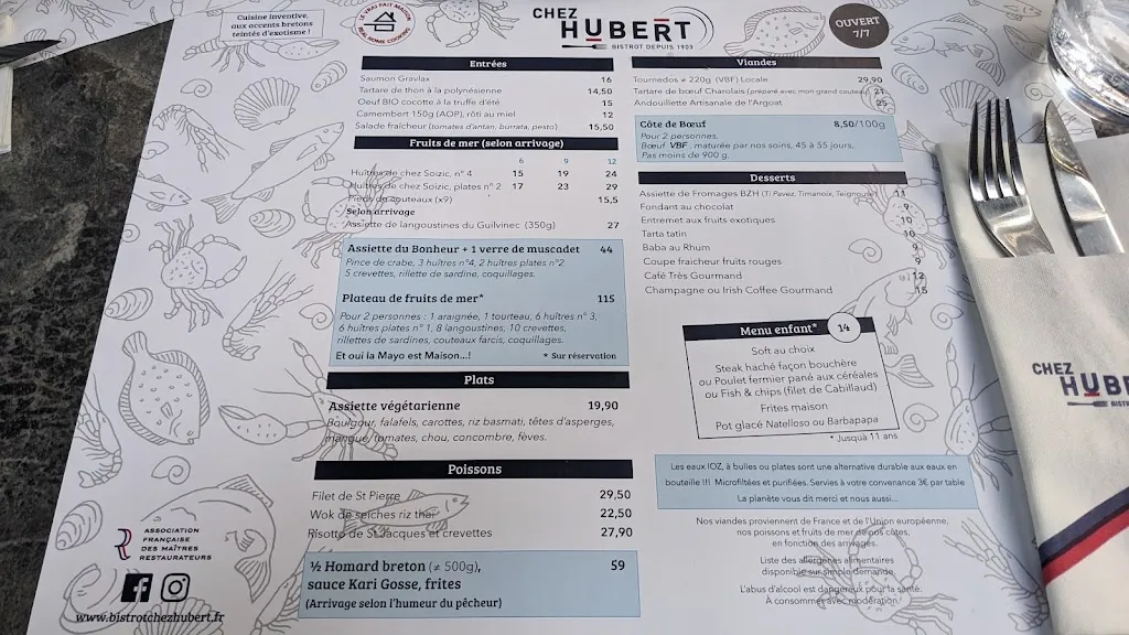 Menu_Bistrot Chez Hubert_Fouesnant_immagine_3