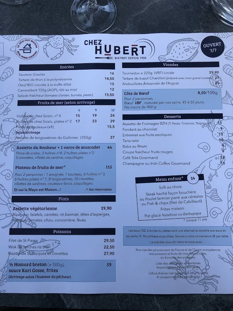 Menu_Bistrot Chez Hubert_Fouesnant_immagine_4