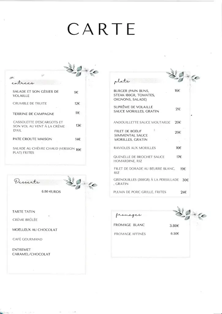 Menu_Auberge du Grand Birieux_Birieux_image_1