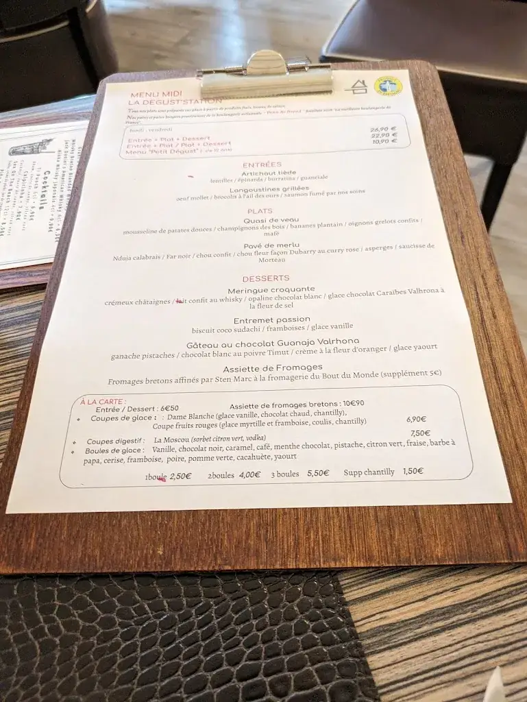 Menu_La Dégust' Station - Restaurant Gastronomique Brest_Plougastel-Daoulas_image_4