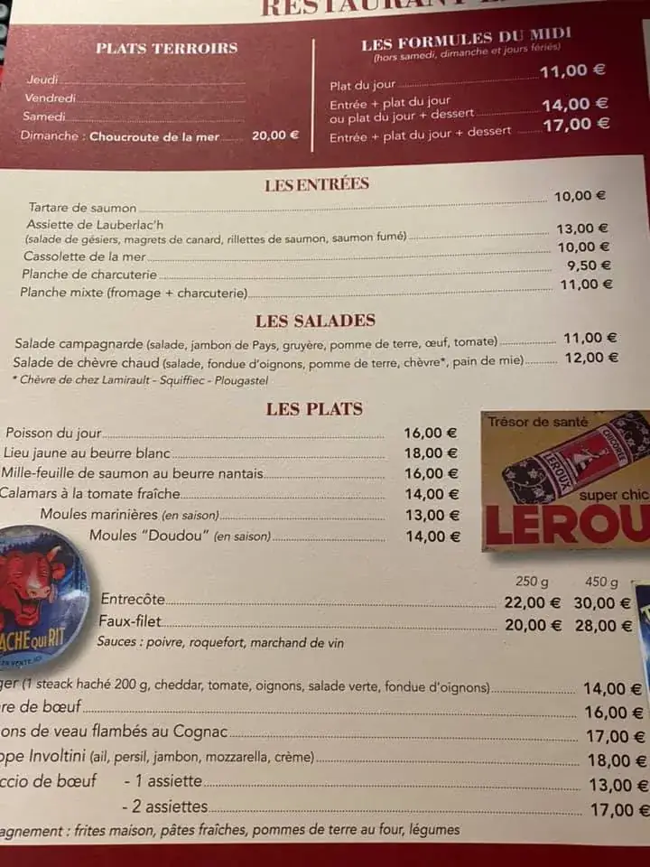 Menu_Restaurant Le Bretagne Plougastel_Plougastel-Daoulas_image_3