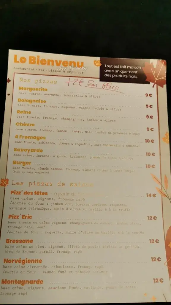 Menu_Le Bienvenu chez Francky_Bourg-Saint-Christophe_image_1