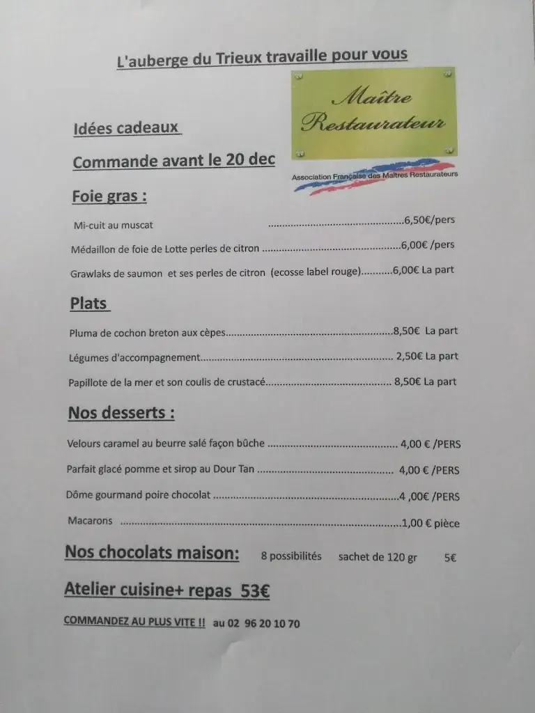 Menu_Auberge du Trieux_Lézardrieux_image_4