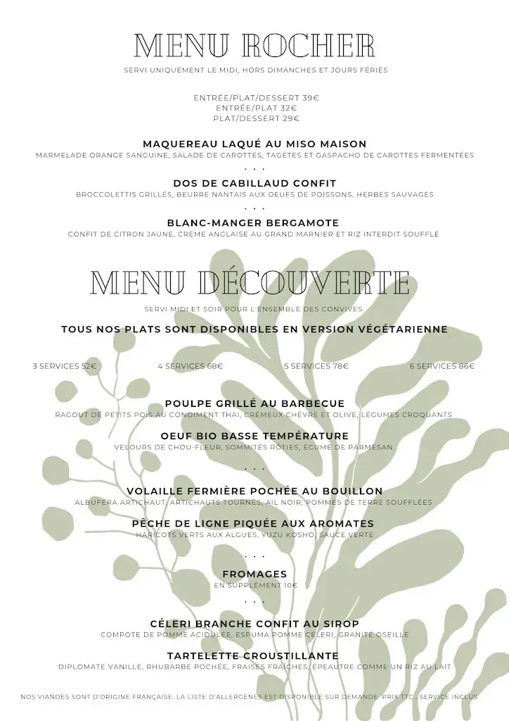 Menu_La Table Des Rochers_Perros-Guirec_image_2