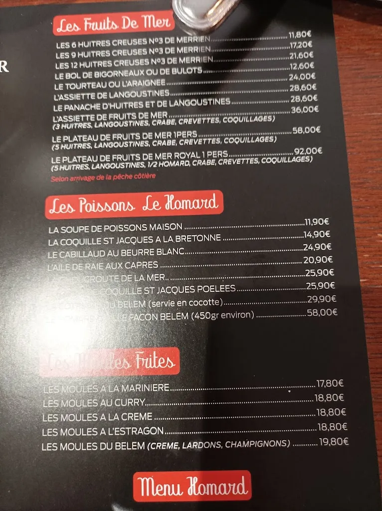 Menü_Le Belem Restaurant | Restaurant Concarneau_Concarneau_Bild_1