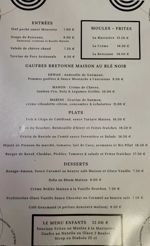 Menu_Le P'tit Bac restaurant_Concarneau_image_1