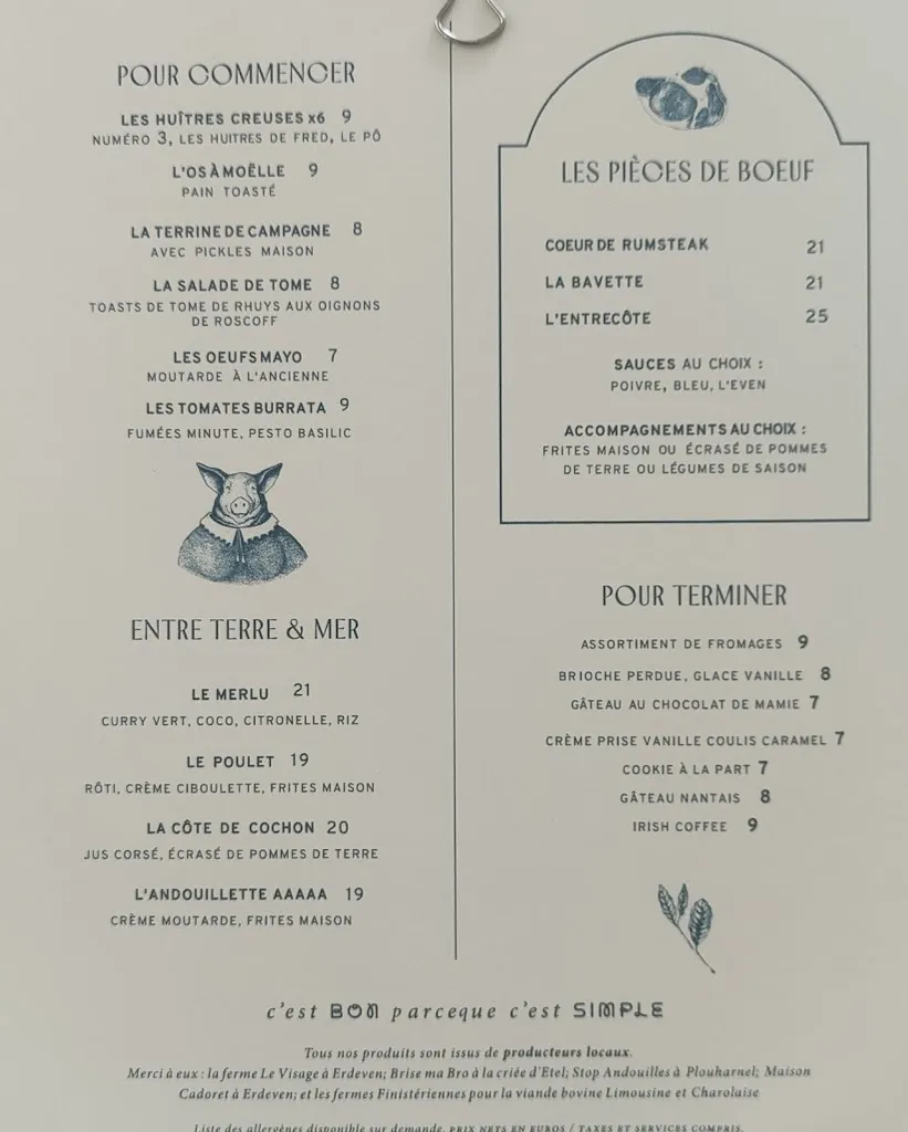 Menu_L'even bar et restaurant Erdeven_Erdeven_immagine_3