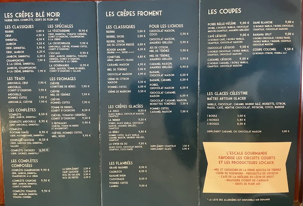 Menu_Restaurant Crêperie L'Escale Gourmande_Crozon_immagine_1