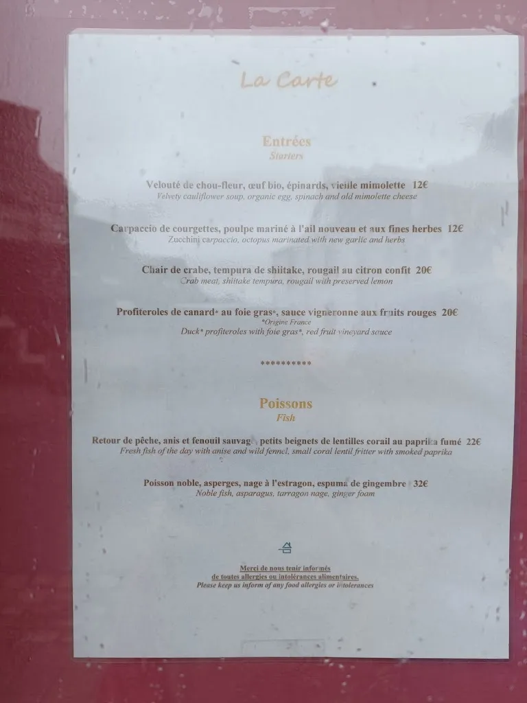 Menu_Hôtel-Restaurant Le Mutin Gourmand_Crozon_image_1