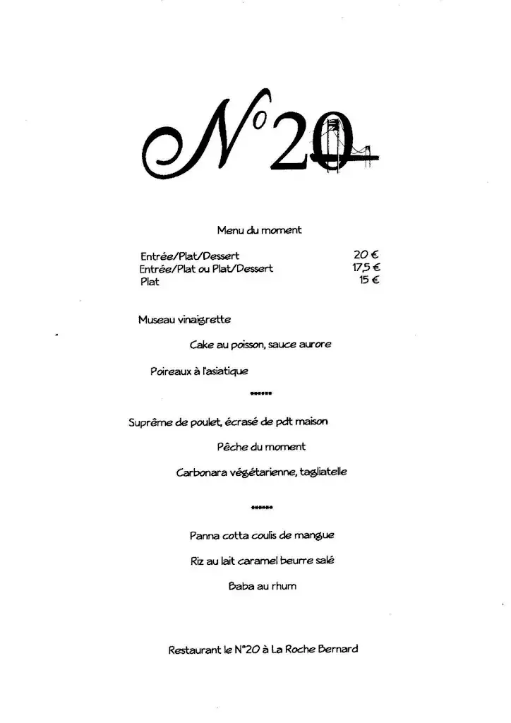 Menü_Le N°20 la roche Bernard_Roche-Bernard_Bild_2