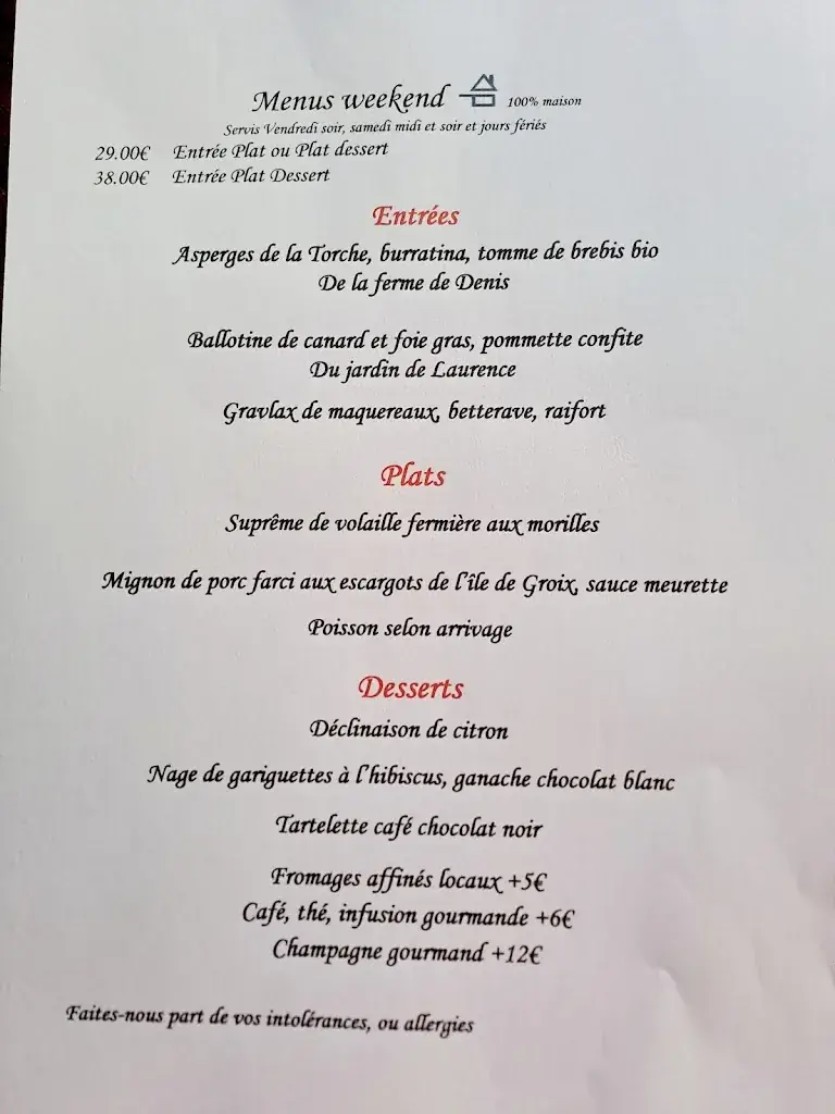 Menu_La Table de Morvan à GOURIN(56)_Gourin_image_2