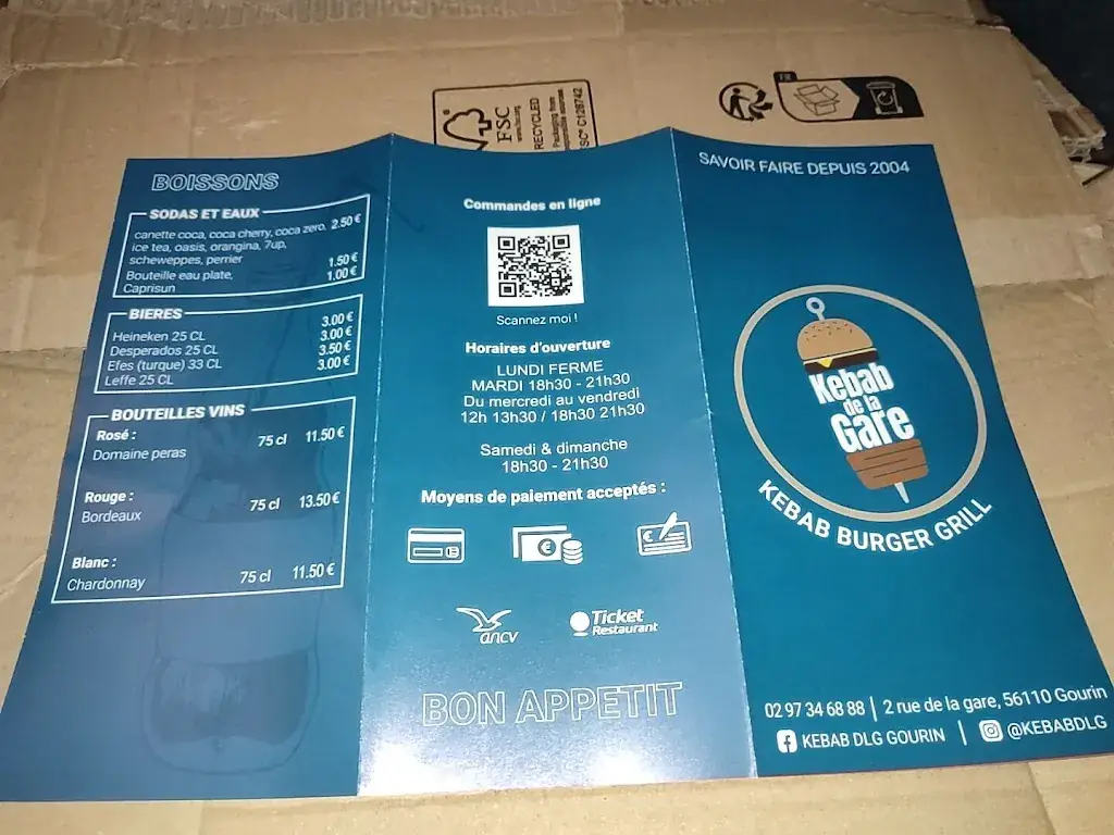 Menu_Kebab De La Gare Gourin_Gourin_image_4