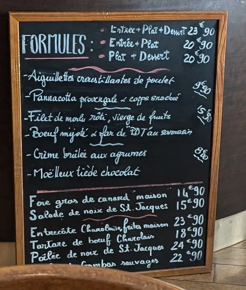 Menu_Côté Bistrot_Quimper_image_1