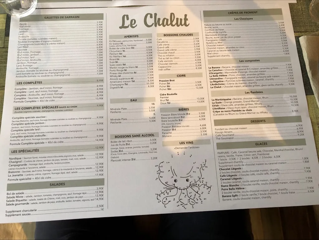 Menu_Crêperie Le Chalut_Erquy_immagine_1