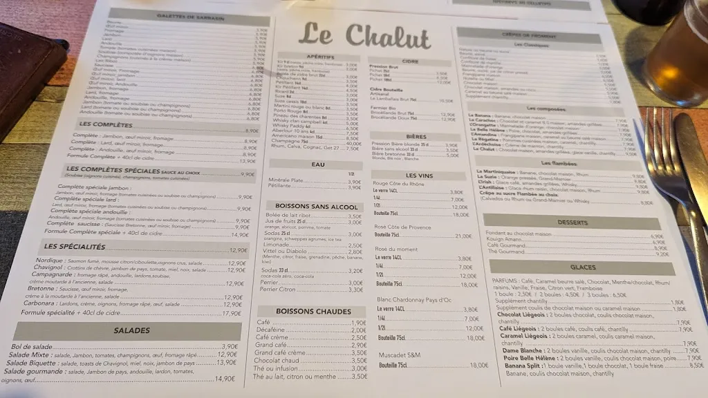 Menu_Crêperie Le Chalut_Erquy_immagine_3