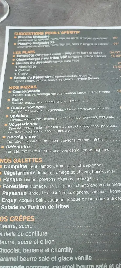 Menu_Pizzeria et Crêperie LE REFECTOIRE_Erquy_image_4
