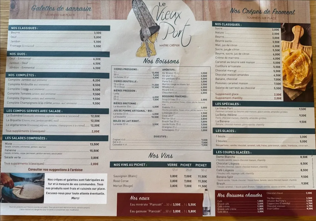 Menü_Crêperie le vieux port_Erquy_Bild_1