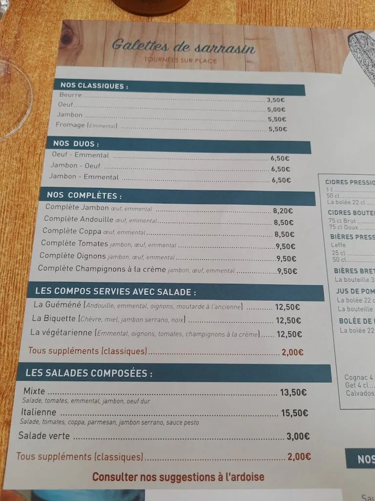 Menü_Crêperie le vieux port_Erquy_Bild_4