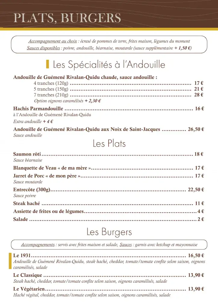 Menu_Le 1931, Chez Thomas_Guémené-sur-Scorff_image_2