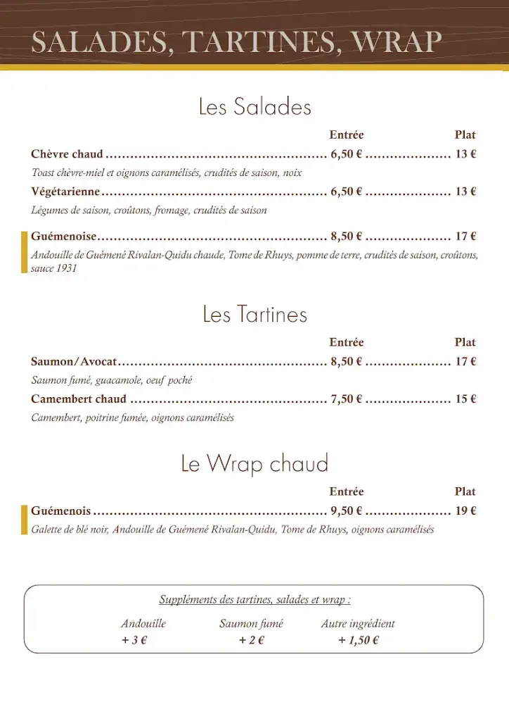 Menu_Le 1931, Chez Thomas_Guémené-sur-Scorff_image_3