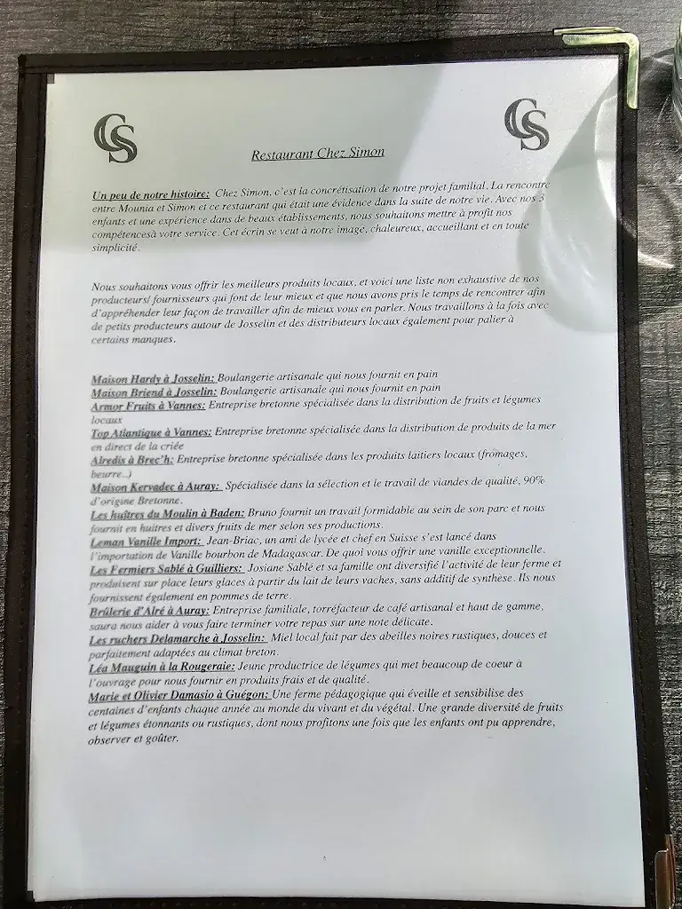 Menu_Restaurant Chez Simon_Josselin_image_3