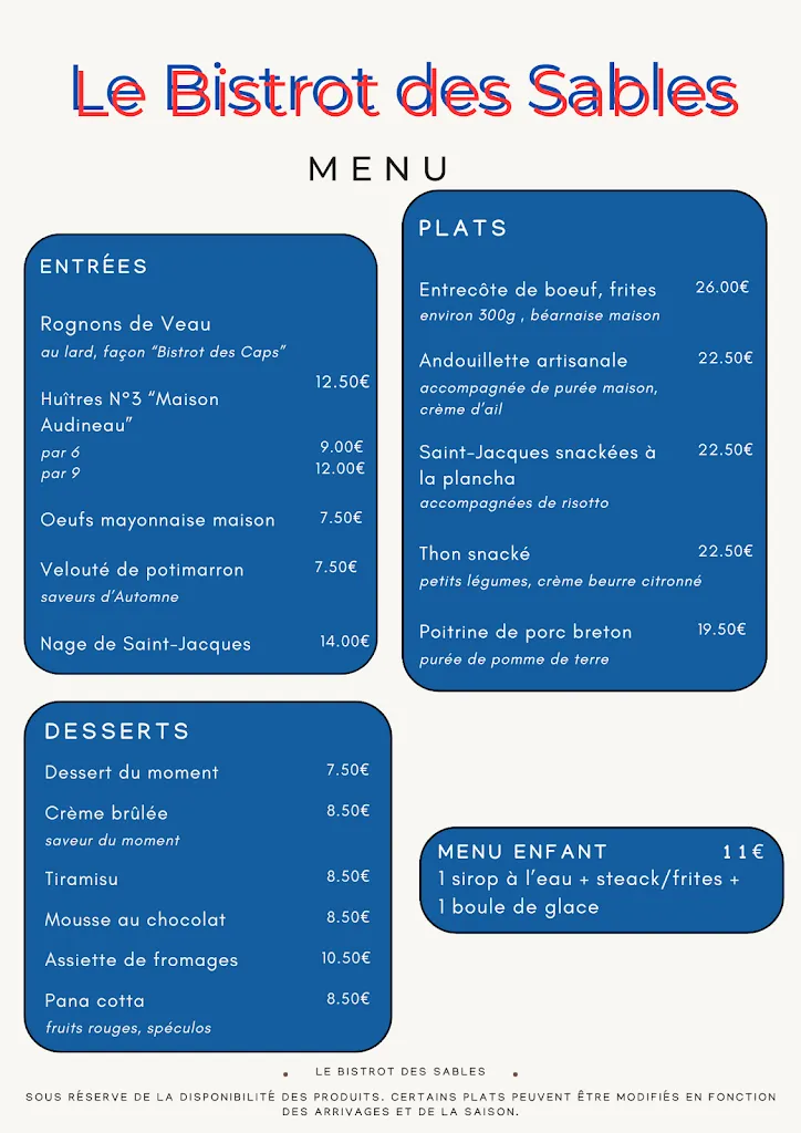 Menu_Le bistrot des sables_Fréhel_image_1