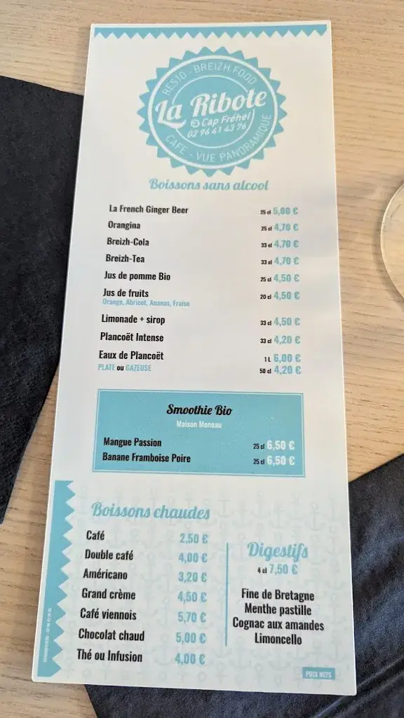 Menu_restaurant la ribote_Plévenon_image_1