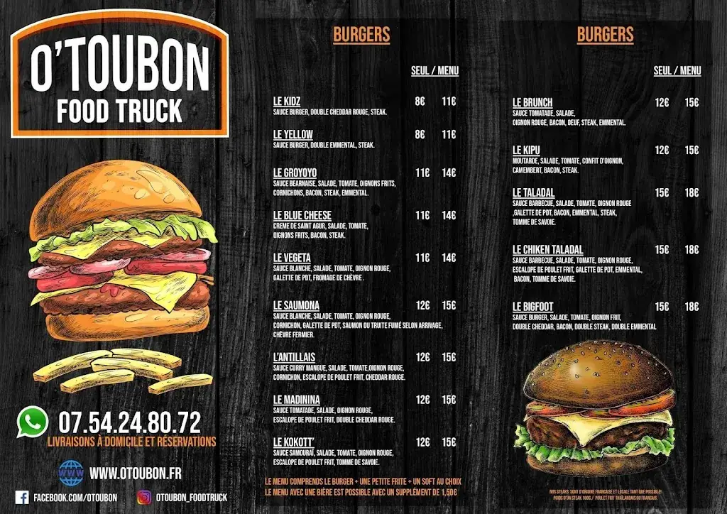 Menu_O'TOUBON snack restaurant_Fréhel_immagine_1