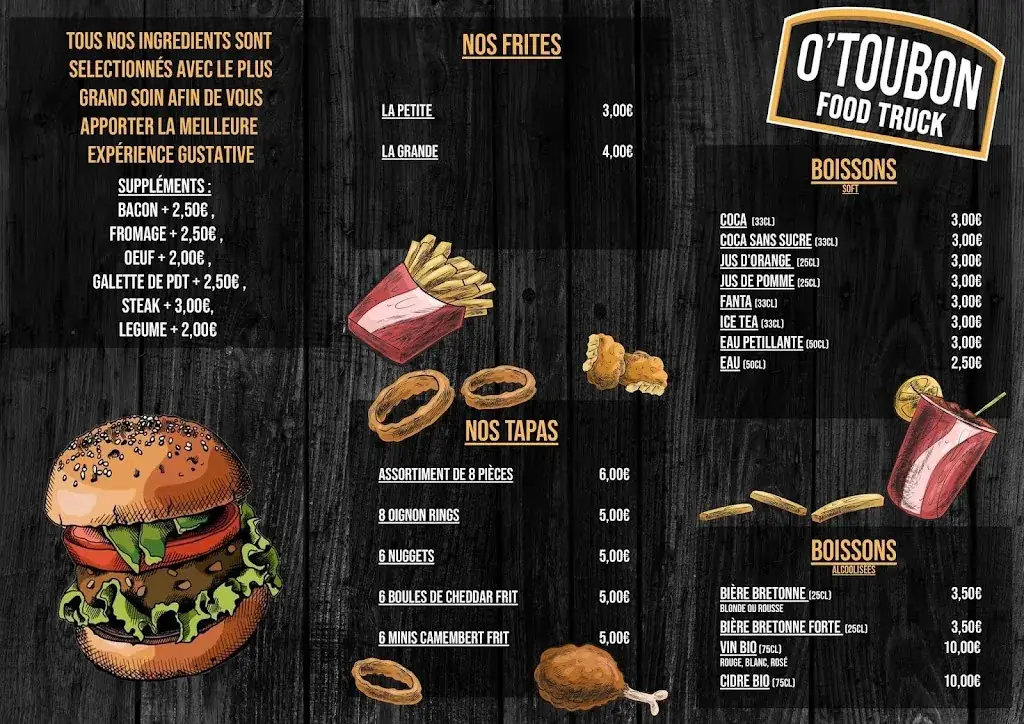 Menu_O'TOUBON snack restaurant_Fréhel_immagine_2