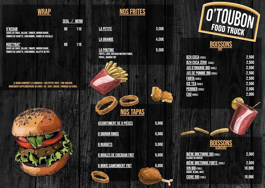 Menu_O'TOUBON snack restaurant_Fréhel_immagine_3