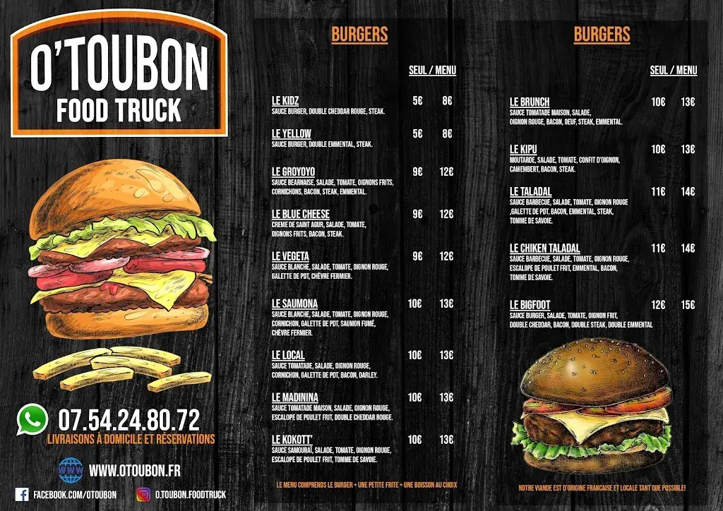 Menu_O'TOUBON snack restaurant_Fréhel_immagine_4