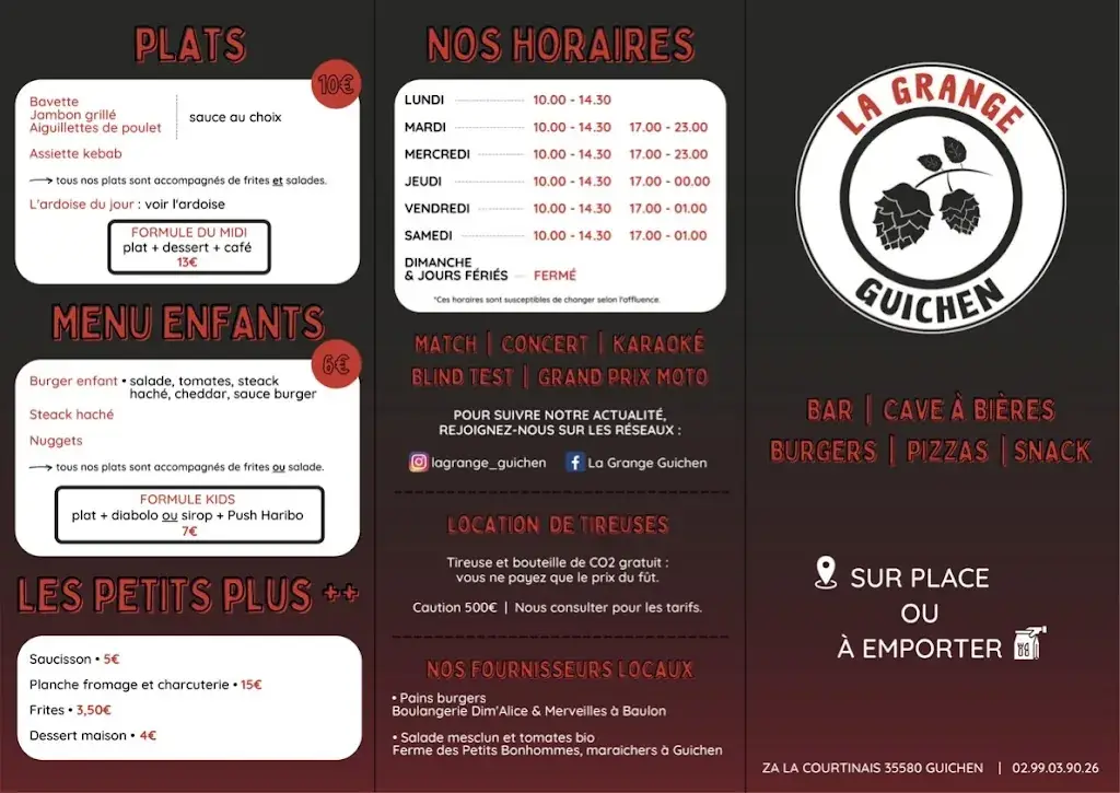 Menu_La Grange_Guichen_image_1