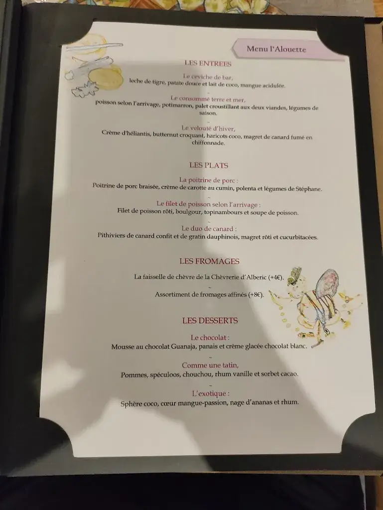 Menu_Restaurant L'Alouette_Bonnefamille_image_1
