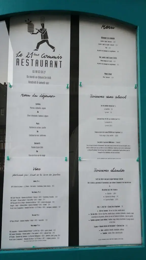 Menu_Restaurant Le 21ème Commis_Morlaix_image_4