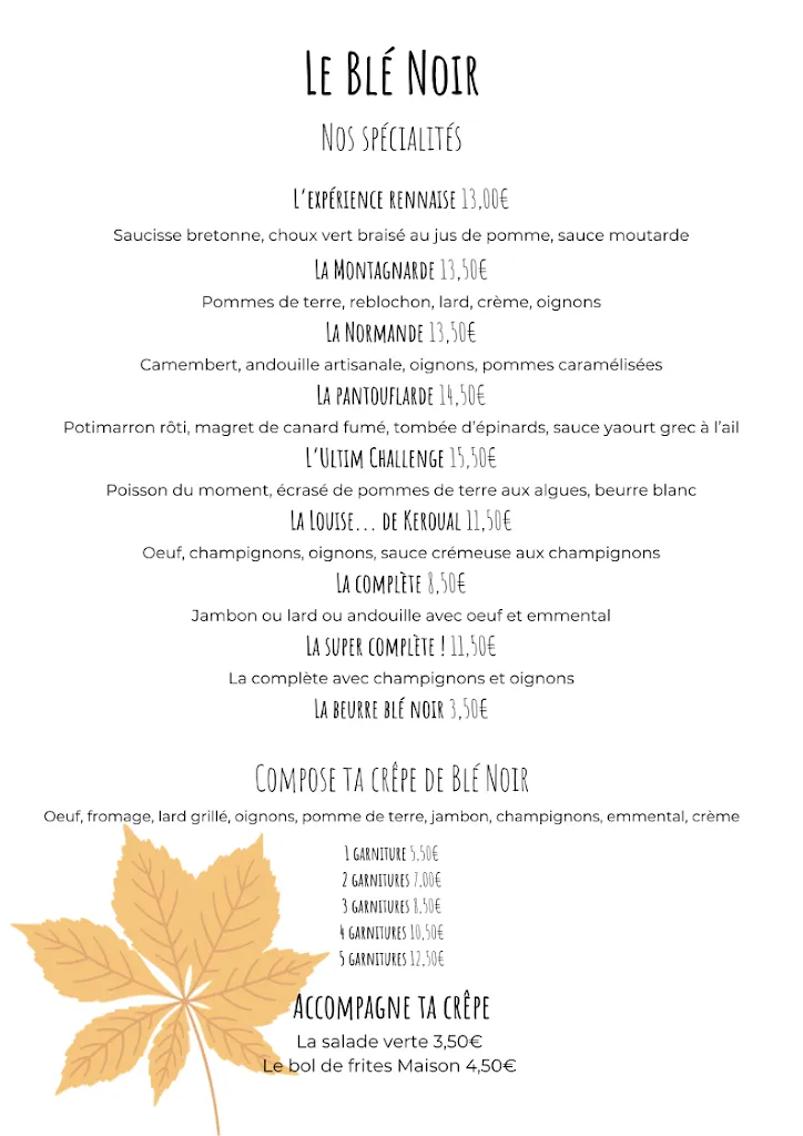 Menu_Chez Raymonde bouillon breton, Crêperie, guinguette_Guilers_immagine_1