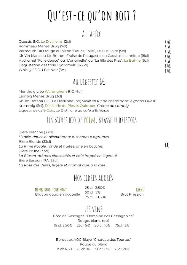 Menu_Chez Raymonde bouillon breton, Crêperie, guinguette_Guilers_immagine_3