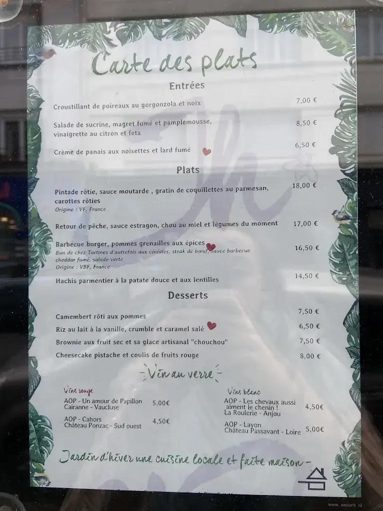 Menu_Jardin d'hiver - Restaurant Brest_Brest_image_4