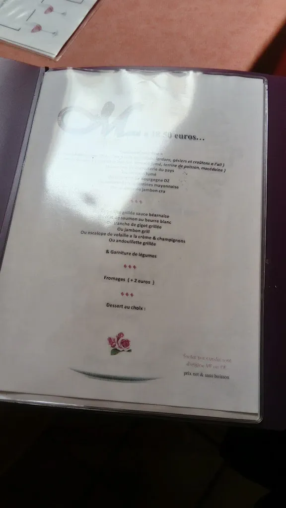 Menu_La Rose Des Vents Restaurant -Bar -Dancing -Traiteur a GUISCRIFF_Guiscriff_image_1