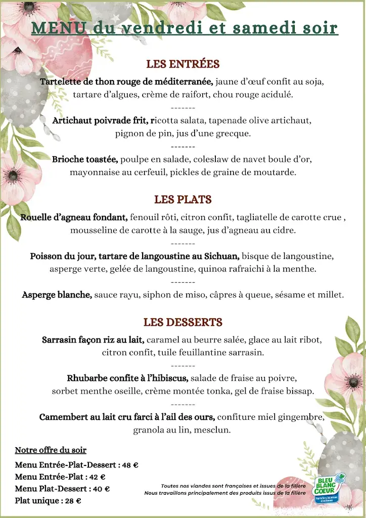 Menu_L'essenciel Restaurant By Jean Marie Baudic_Fougères_image_2