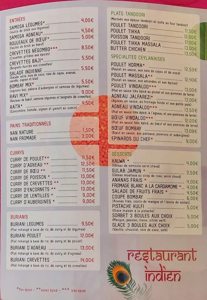 Menu_Restaurant Indien_Fougères_image_2