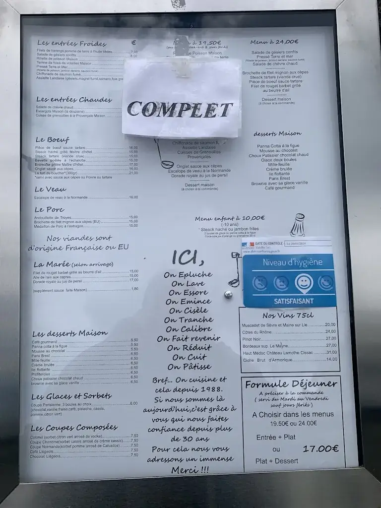 Menu_Restaurant Le Bretagne_Fougères_image_1