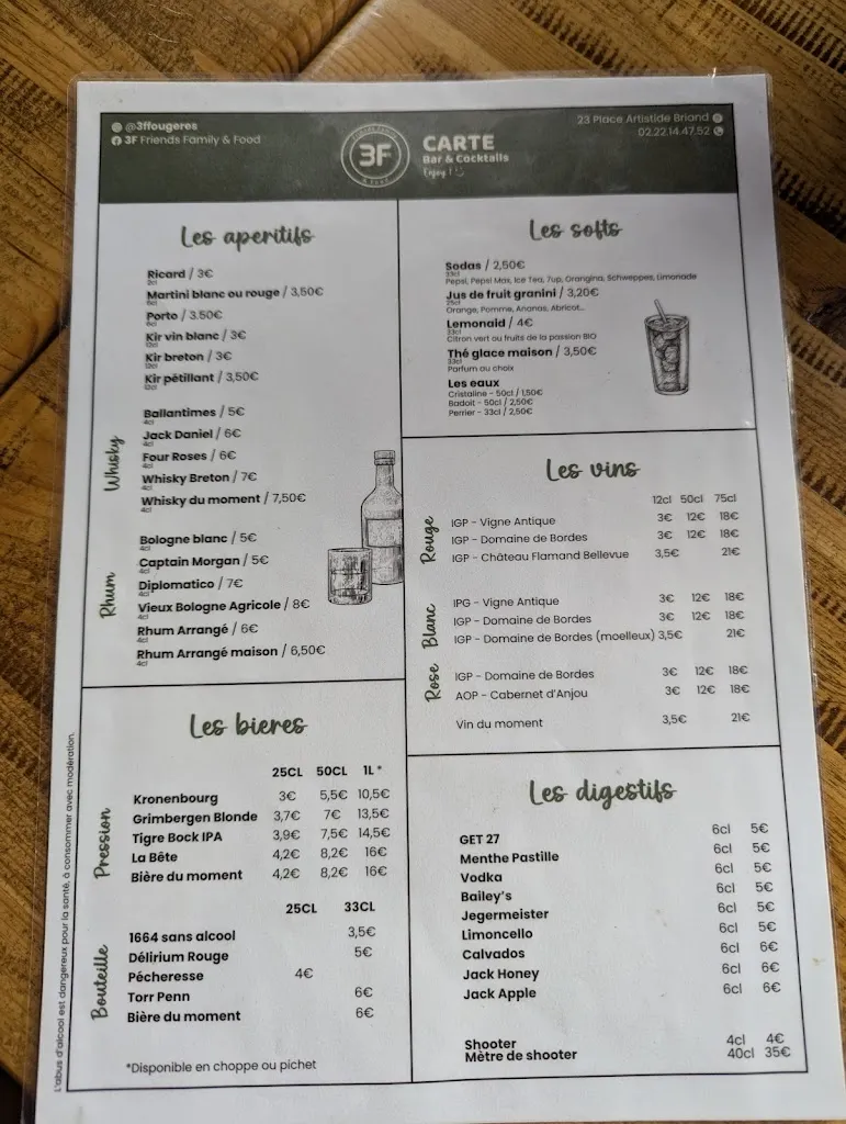 Menu_3F - Friends Family & Food_Fougères_image_1