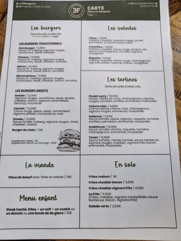 Menu_3F - Friends Family & Food_Fougères_image_3