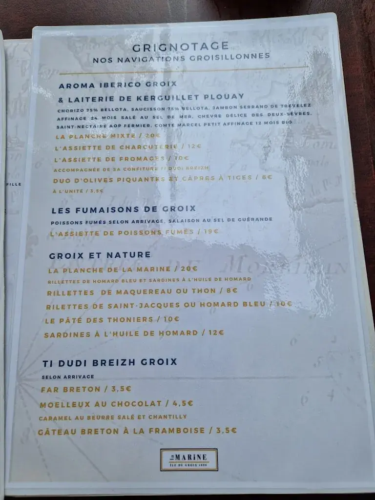 Menu_Restaurant la Marine groix_Groix_image_1